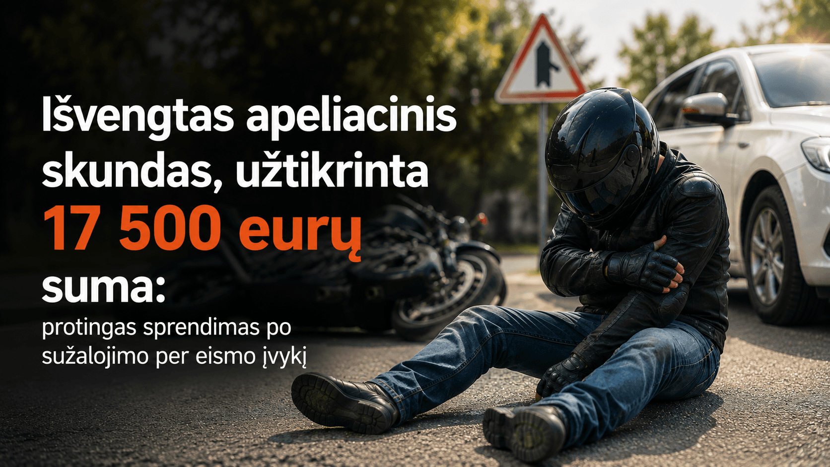 Išvengtas apeliacinis skundas, užtikrinta 17 500 eurų suma: protingas sprendimas po sužalojimo per eismo įvykį